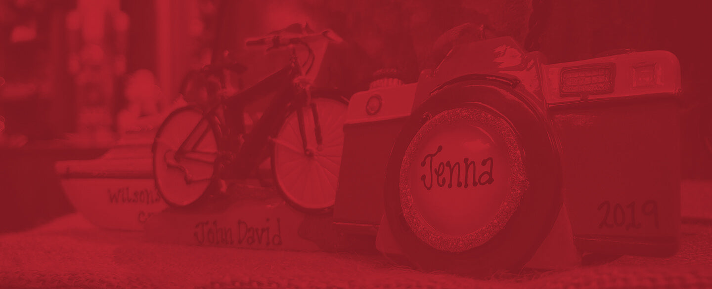 Personalized hobby bike ornament.