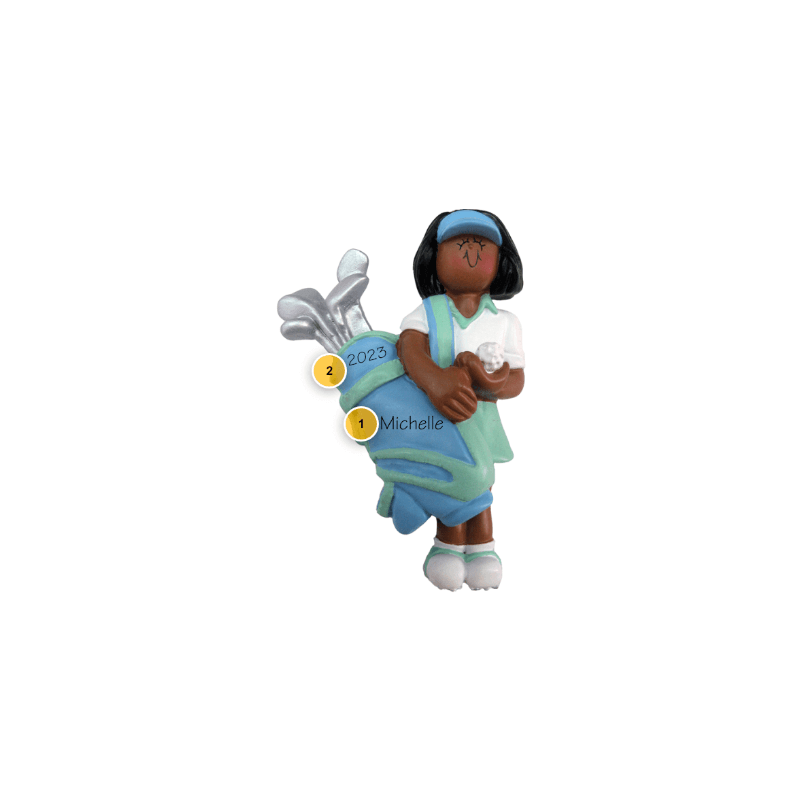 African American Female Golfer Ornament