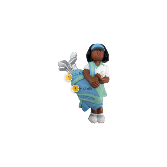 African American Female Golfer Ornament