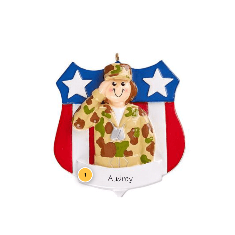 Female Army Personalized Ornament