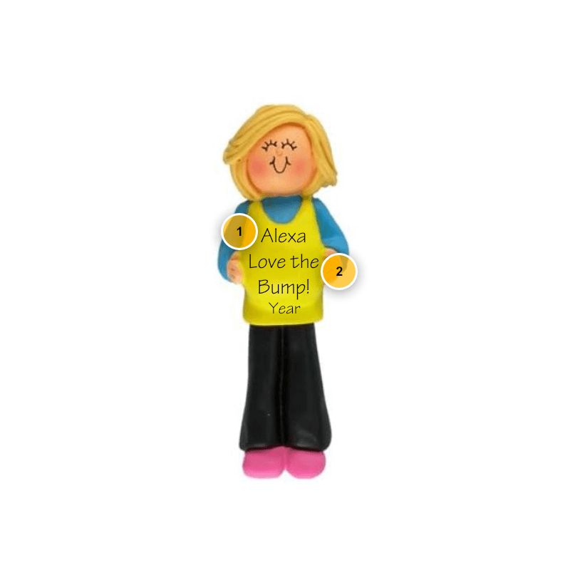 Blonde Baby Bump Personalized Ornament