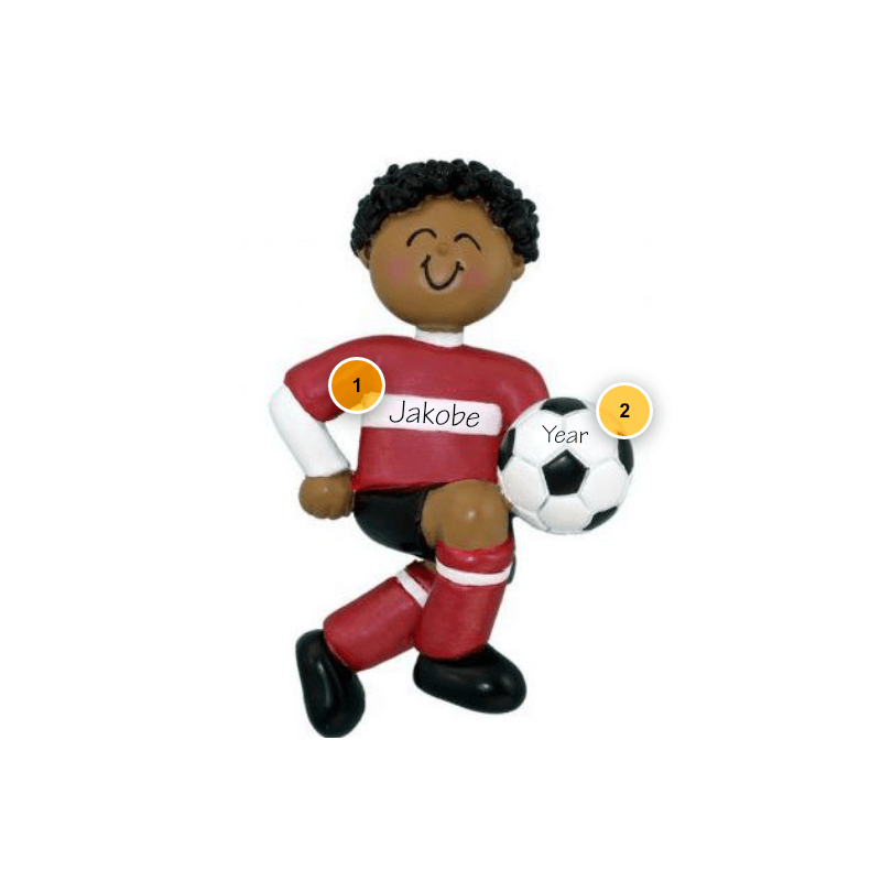 African American Male Soccer Player Personalized Ornament