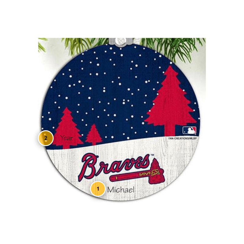 Atlanta Braves Wooden Ornament