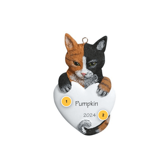 Calico Cat Personalized Ornament