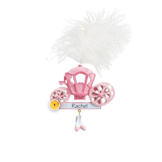Pink Princess Carriage Personalized Ornament