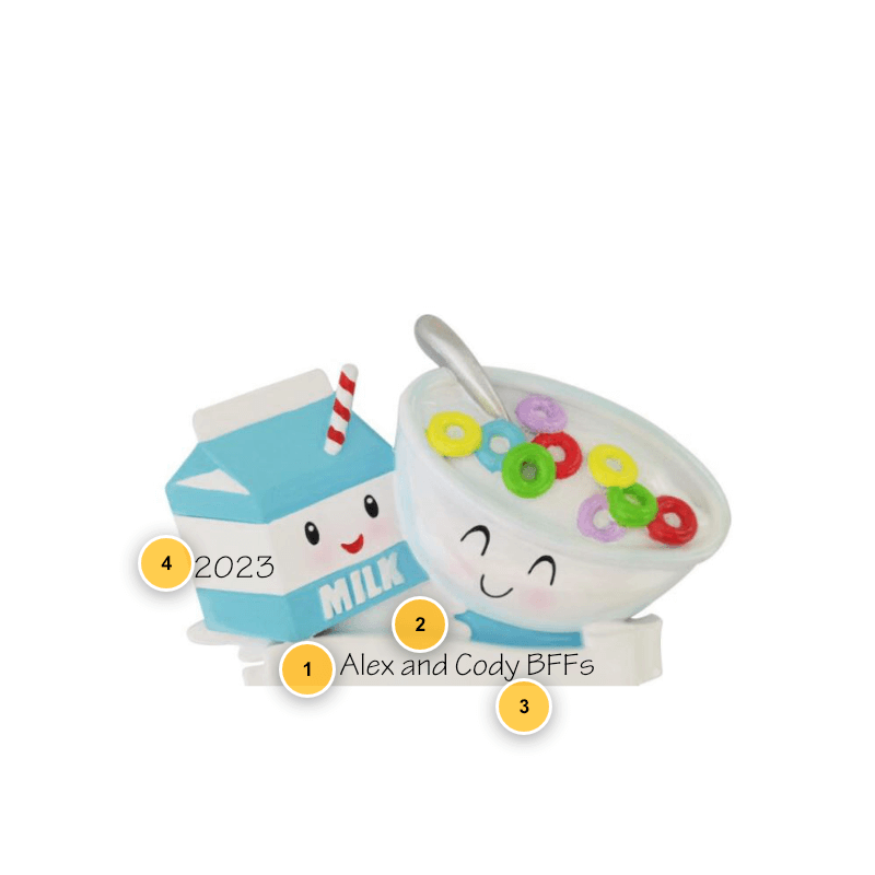 Cereal and Milk Personalized Ornament