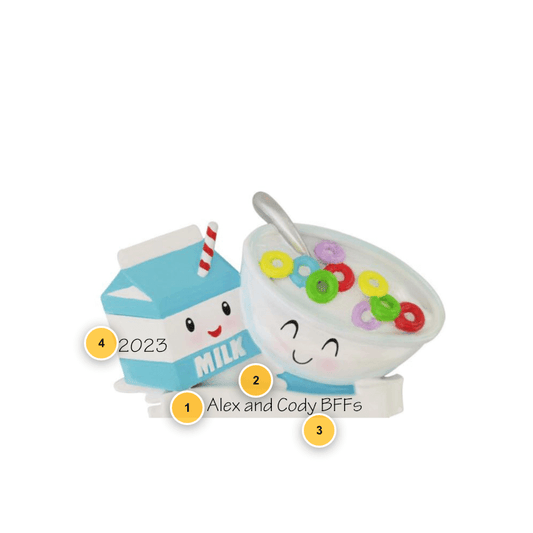 Cereal and Milk Personalized Ornament