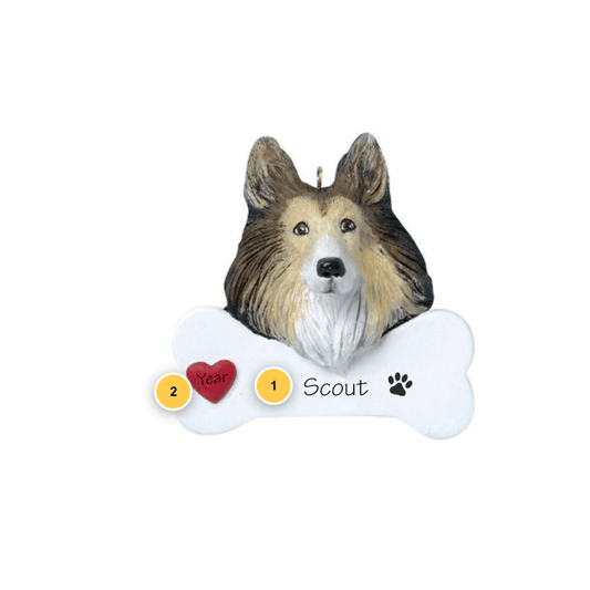 Collie Personalized Dog Ornament