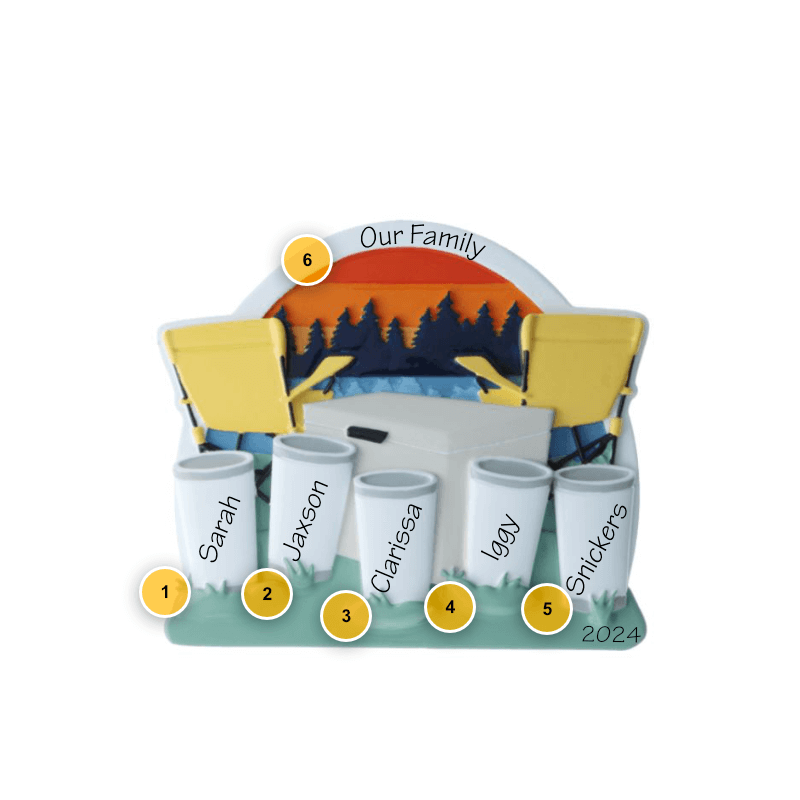 Metal Cup Family Of 5 Personalized Ornament