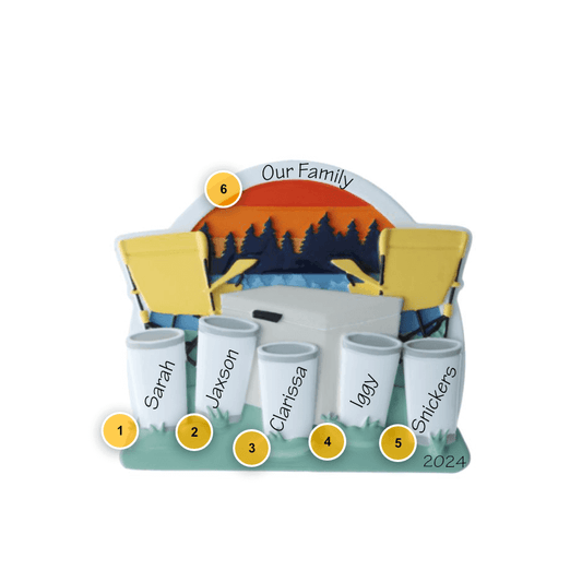 Metal Cup Family Of 5 Personalized Ornament