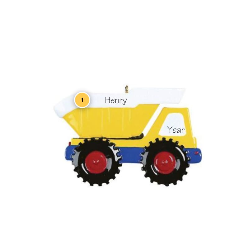 Child's Dump Truck Personalized Ornament