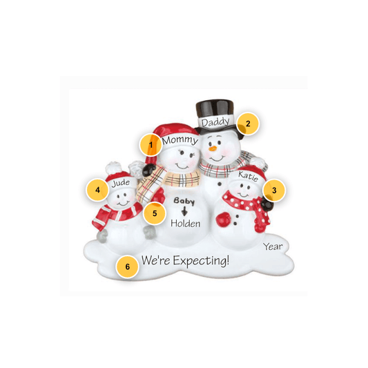 We're Expecting Family of 4 Personalized Ornament