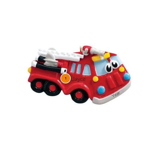 Animated Child's Fire Truck Personalized Ornament