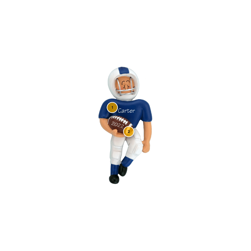 Football Player Blue Uniform Personalized Ornament