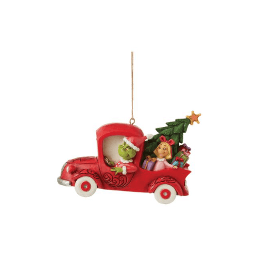 Grinch in Red Truck Ornament