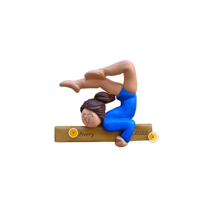 Brunette Female Gymnast Ornament