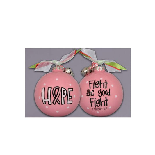 Hope Breast Cancer Awareness Ceramic Ball Ornament