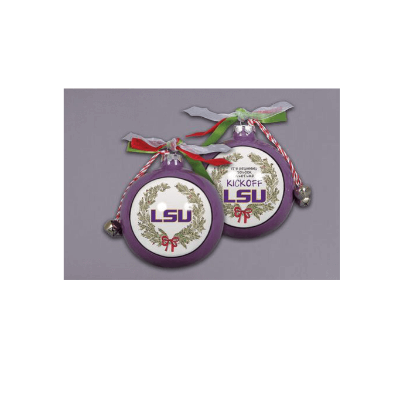 LSU Ceramic Ball Ornament