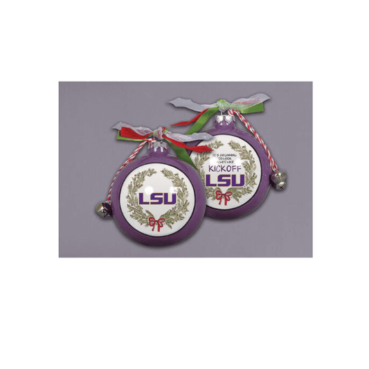 LSU Ceramic Ball Ornament