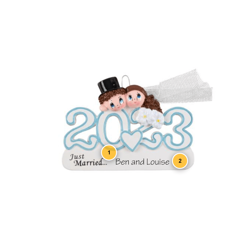 Just Married 2023 Personalized Ornament