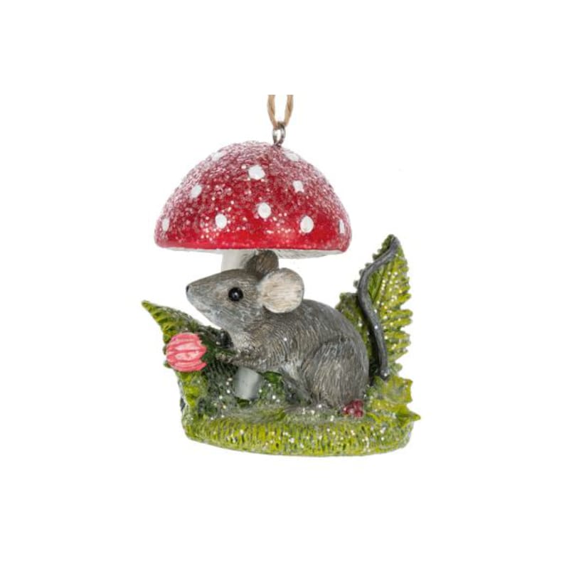 Mouse with Mushroom Ornament