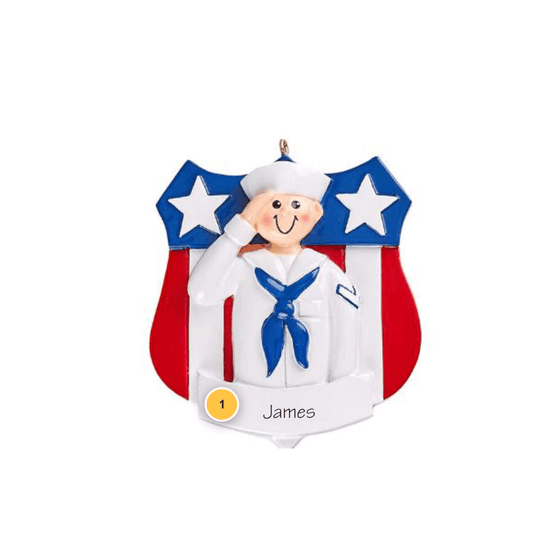 Navy Personalized Ornament