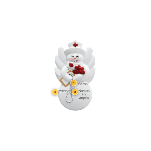 Snowman Nurse Personalized Ornament