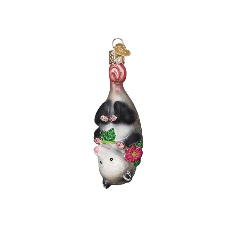 Opossum Glass Ornament