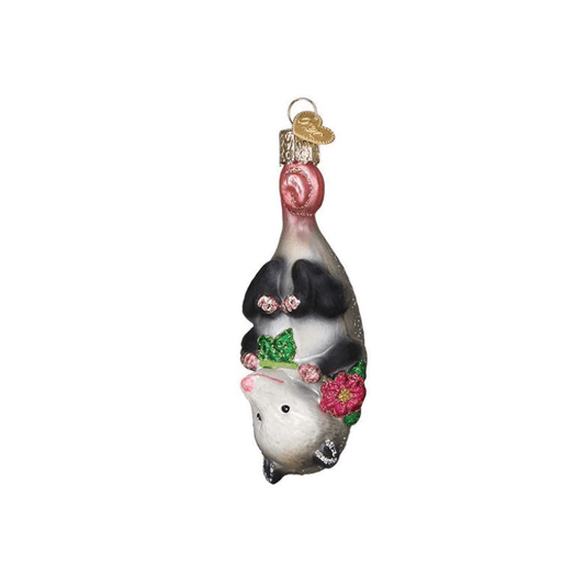 Opossum Glass Ornament