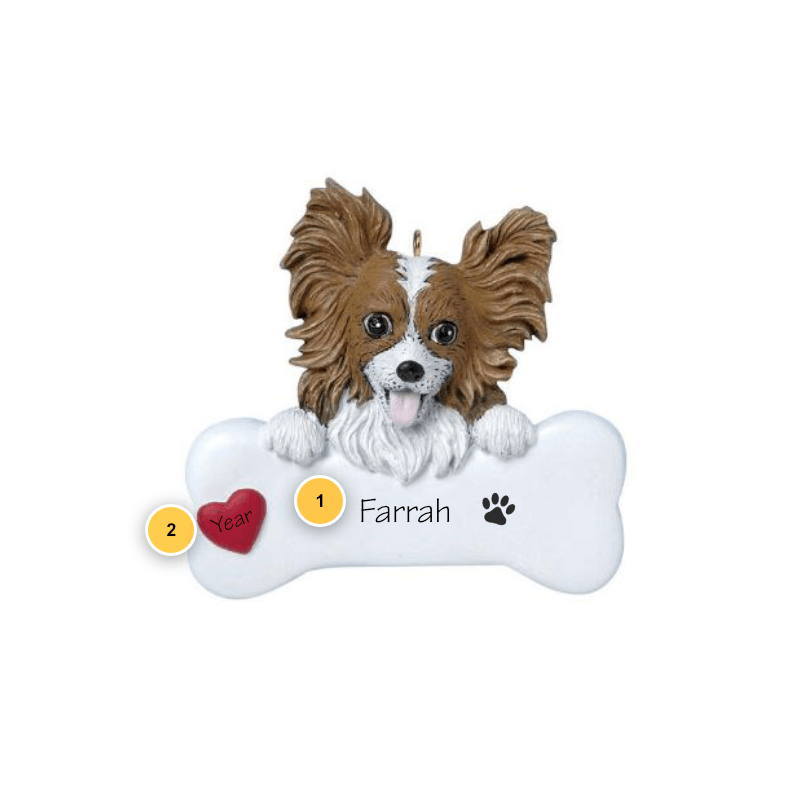 Papillion Personalized Dog Ornament