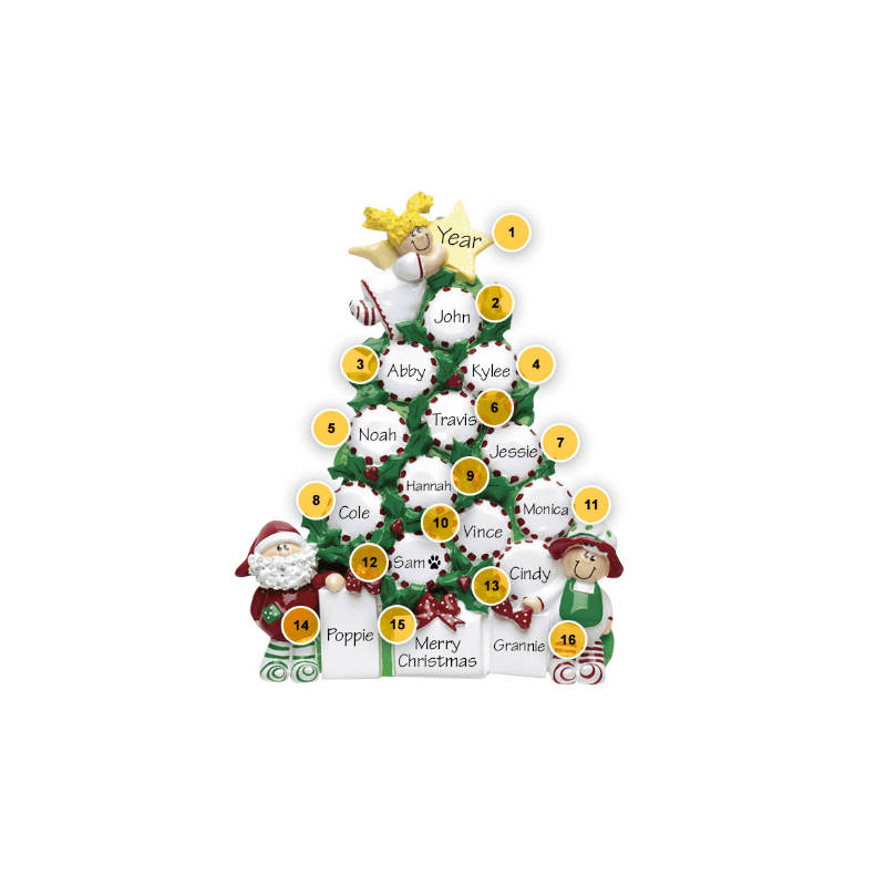 Peppermint Christmas Tree Personalized Table Topper