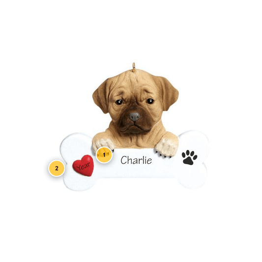 Puggle Personalized Dog Ornament