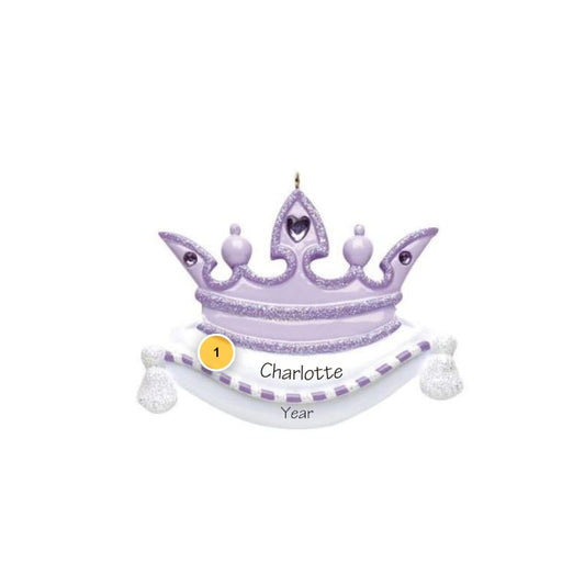 Purple Princess Crown Personalized Ornament