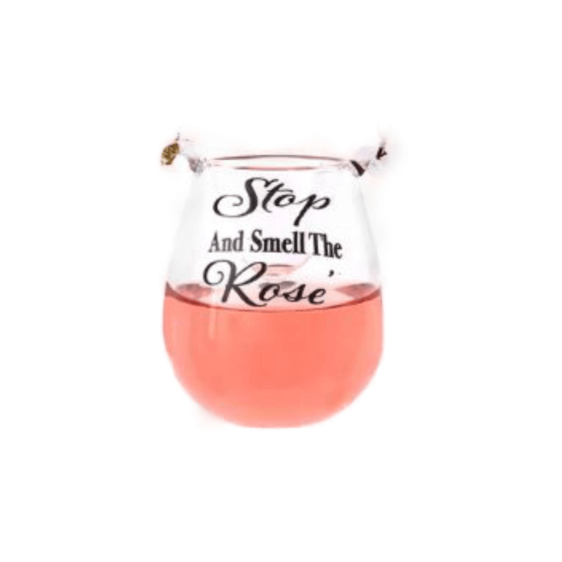 Stop and Smell the Rosé Stemless Wine Glass Ornament
