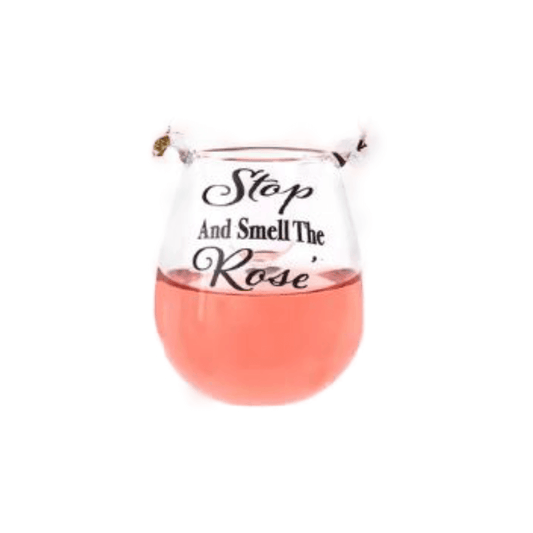 Stop and Smell the Rosé Stemless Wine Glass Ornament
