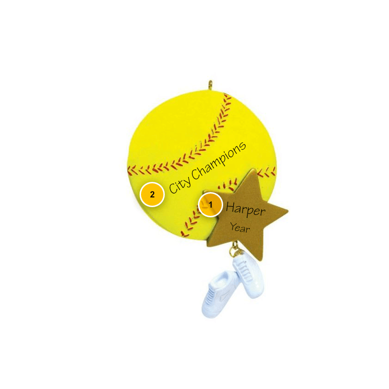 Softball Star Personalized Ornament