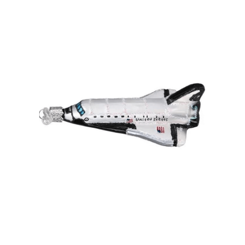 Space Shuttle Glass Ornament