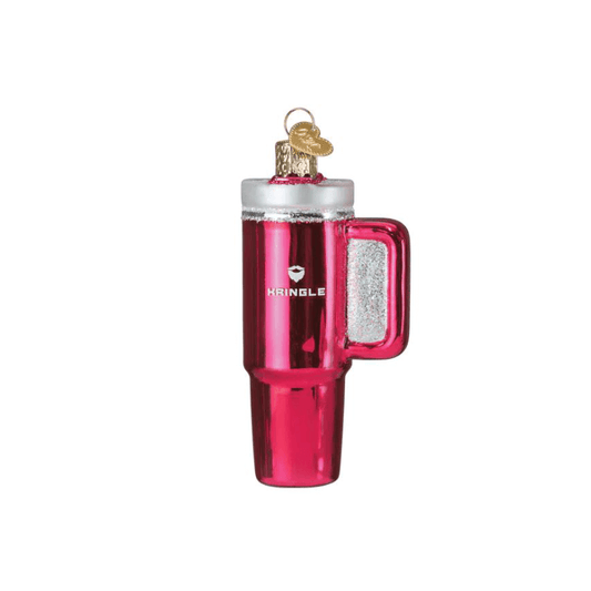 Pink Kringle Cup Glass Ornament