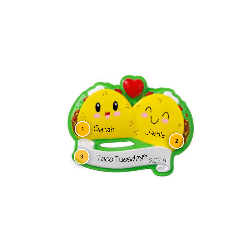 Taco Couple Personalized Ornament