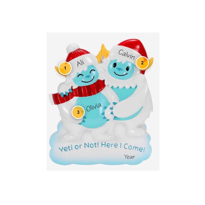 Yeti Expecting Personalized Ornament