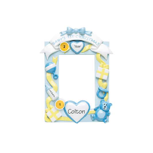 Baby Boy Personalized Photo Frame Ornament