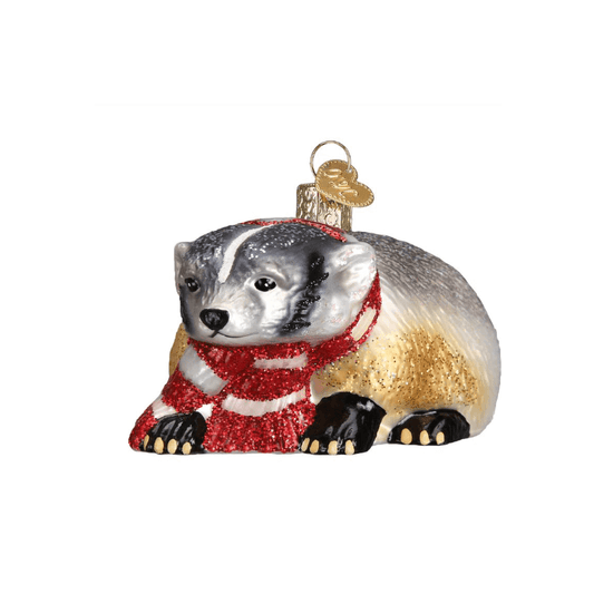 Badger Glass Ornament