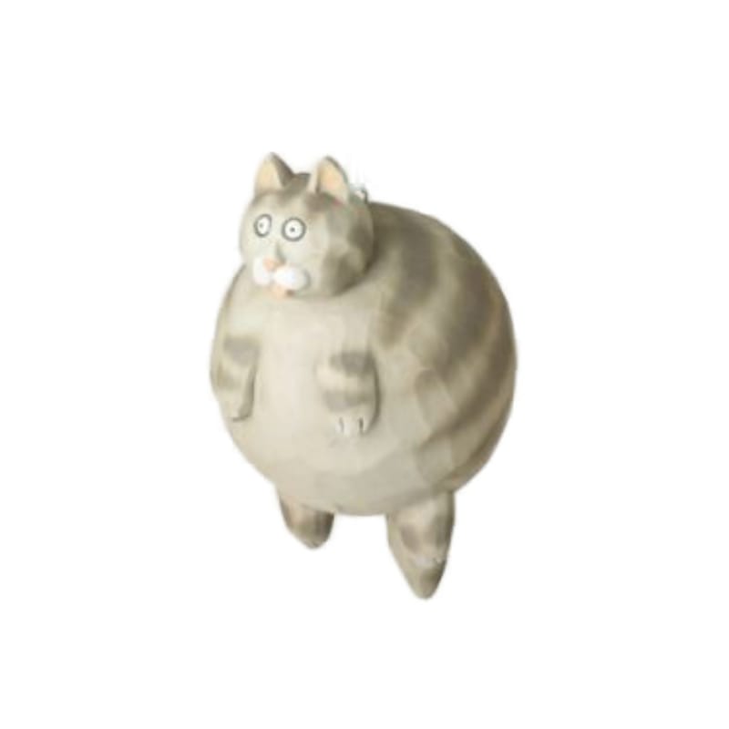 Gray Fat Cat Ornament