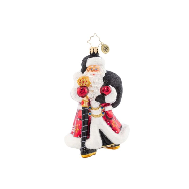 Christopher Radko-Jolly Jewel-Toned Santa Glass Ornament