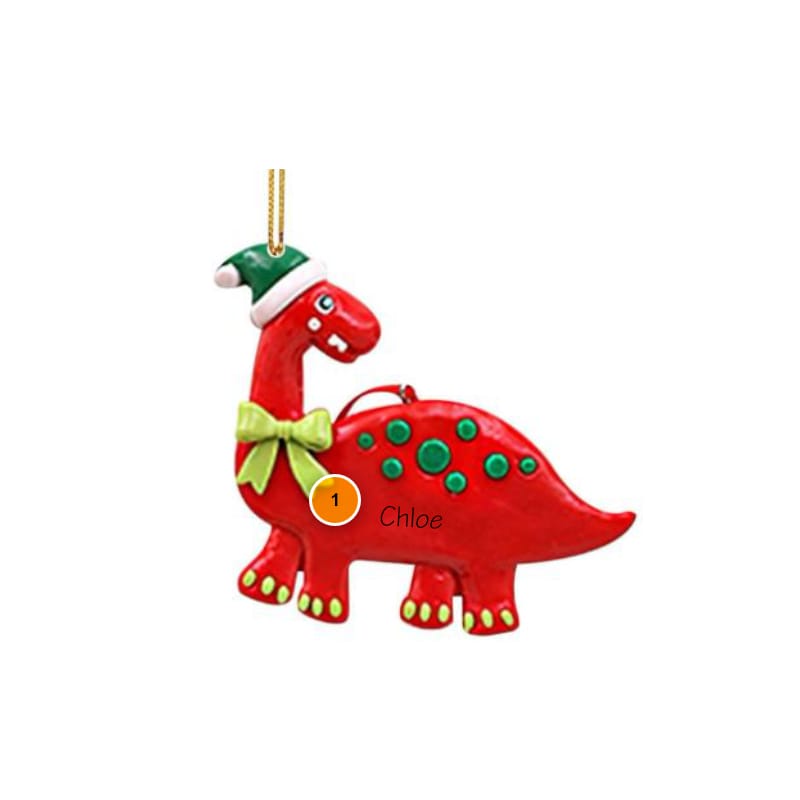 Red Clay Dinosaur Personalized Ornament