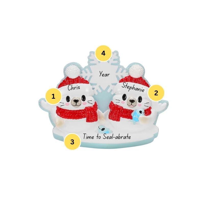 Seal Couple Personalized Ornament