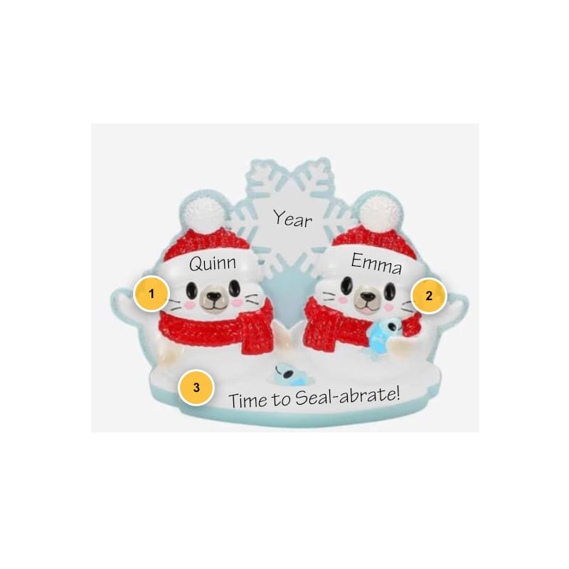 Seal Couple Personalized Ornament