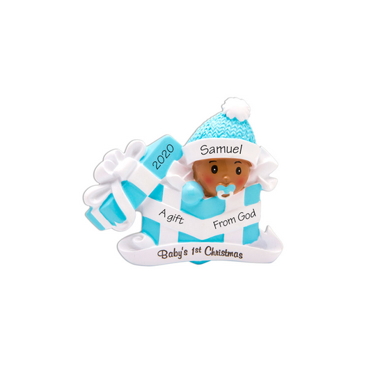 Baby Boy Present 1st Christmas Ornament