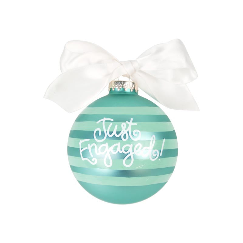 She Said Yes Striped Ball Ornament