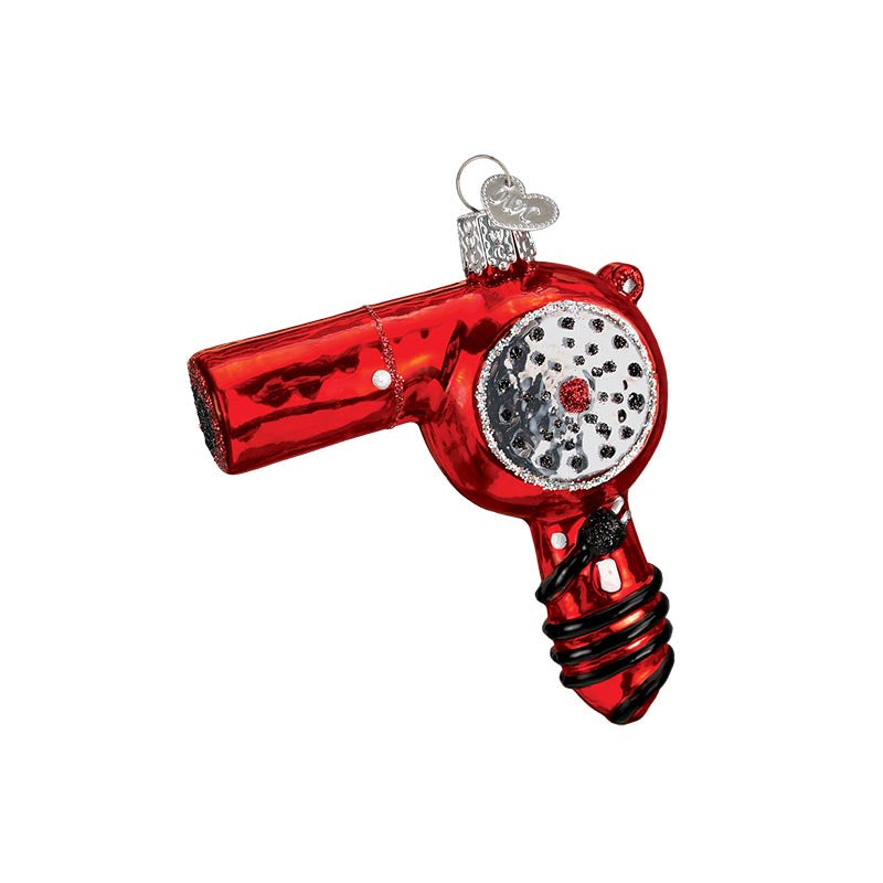 Blow Dryer Glass Ornament